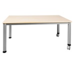 Rechtecktisch mit zwei Rollen, stirnseitig montiert, B/T 160 x 80 cm 